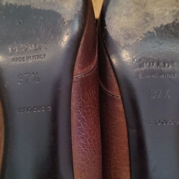 Prada size 37.5 brown and black authenticated kitten heels Made in Italy - Picture 15 of 16
